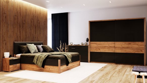 Модульная спальня Ramona/Рамона Миромарк Дуб крафт/Мат лава 1