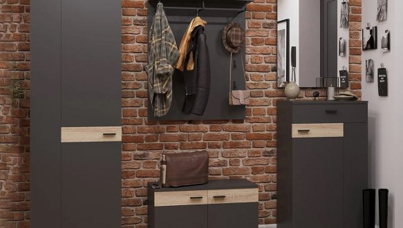 Модульная прихожая Сокме Соренто Дуб сонома / Антрацит