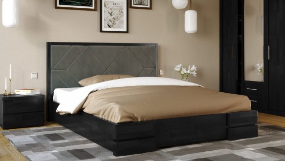 Кровать деревянная с мягкой вставкой ArborDrev Тиффани Сосна / Бук 2