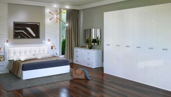 Кровать двуспальная с мягкой спинкой Миромарк Белла 160 1