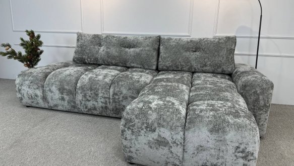 Кутовий диван розкладний крокуюча єврокнижка Елізіум Сапфір 277 см 47