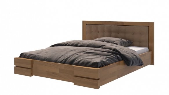 Ліжко двоспальне дерев'яне ArborDrev Регіна Люкс масив Сосна / Бук 5