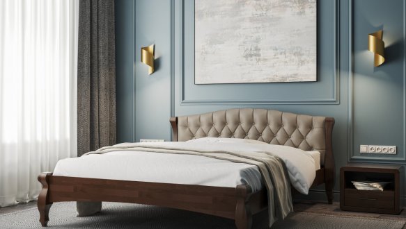 Кровать деревянная ArborDrev Корона Сосна / Бук 3