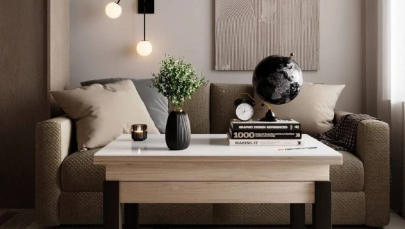 Стіл-трансформер B-Fly Glass Art In Head Гікорі рокфорд світлий/Венге ноги/Біле скло 7