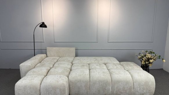 Кутовий диван розкладний крокуюча єврокнижка Елізіум Сапфір 277 см 34