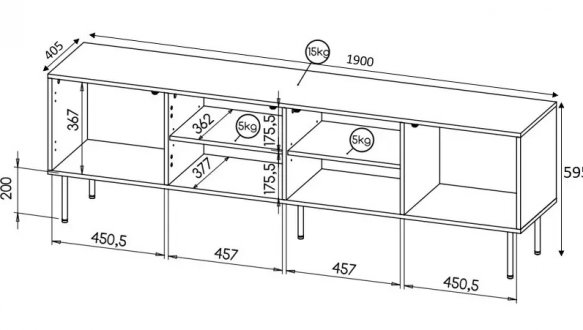 Тумба ТВ 190 Hole 6