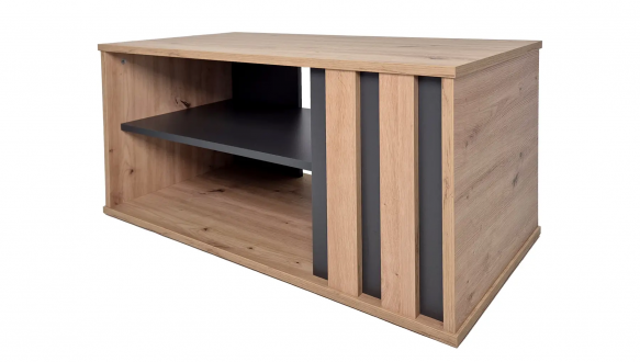 Журнальний стіл T2 AD Інтарсіо Антрацит/Дуб Артизан 90 см