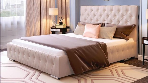 Кровать мягкая двуспальная Городок меблі Арабель с подъемным механизмом и нишей для белья