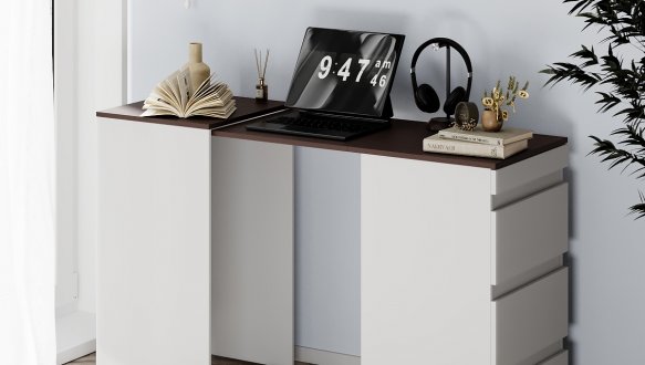 Комод-трансформер Molli Белый бриллиант/Венге