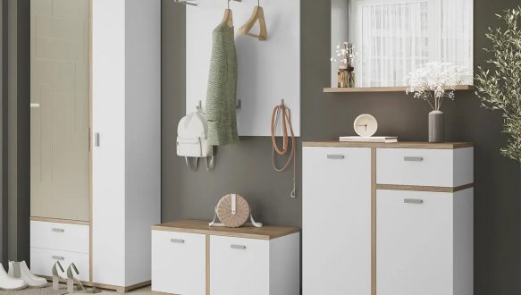 Модульная прихожая Сокме Лацио Белый / Дуб Сонома