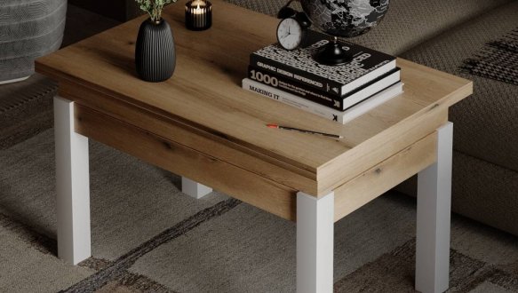  Стол-трансформер B-Fly Art In Head Дуб Эвок / Белый бриллиант 4