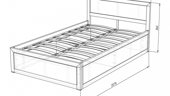 Кровать LOFT 120×200 + подъёмный механизм Дуб Сонома / Чёрный мат MebliRoMax 5