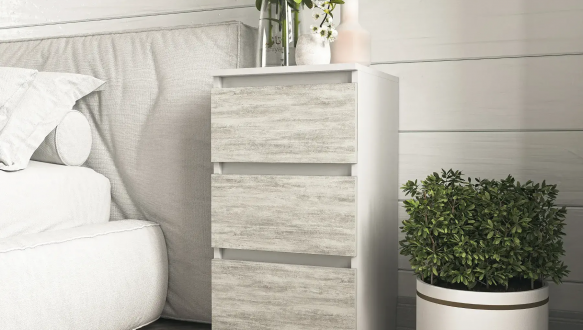 Тумба приліжкова Moreli T216 Білий/Бетон