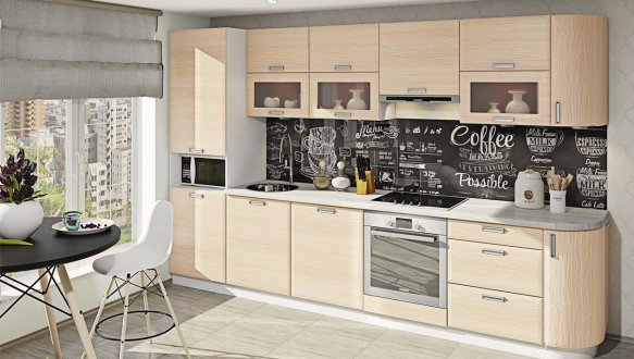 Модульная кухня Хай-тек з деревяной текстурой 12