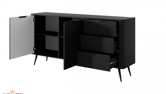 Комод 2D3S/163 Черные/Черные ножки Lante 4