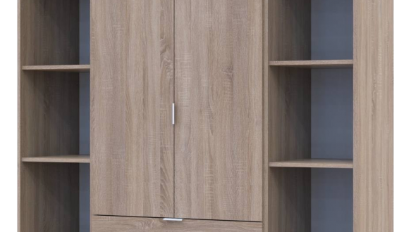 Шкаф Дорос Гелар дуб сонома с 2 Этажерками 2-х дверный 153,9 см