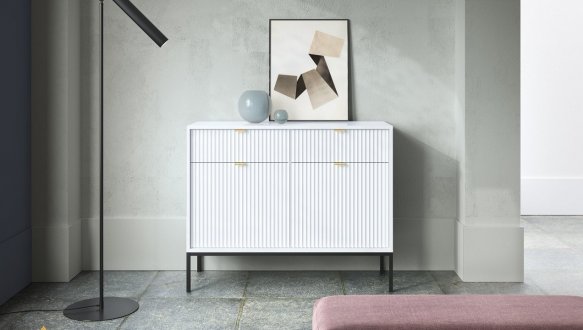 Модульна вітальня Білий/Чорні ніжки Nova 5