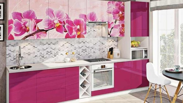 Модульна кухня Фарбований високий глянець з друком 8
