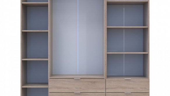 Шкаф для одежды Дорос Гелар дуб сонома 3-х дверный с пеналом 176,2 см 2