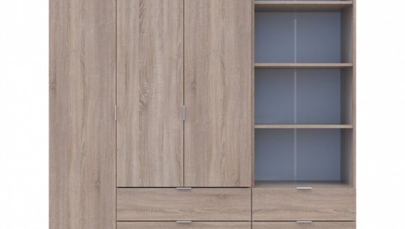 Шкаф для одежды Дорос Гелар дуб сонома 3-х дверный с пеналом 176,2 см 4