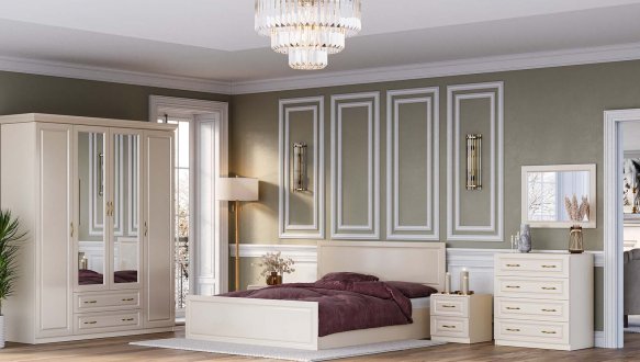 Модульная спальня Diana/Диана Киевский Стандарт Ваниль/Слоновая кость