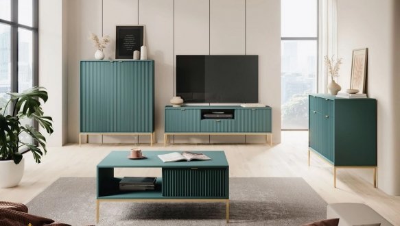 Тумба под ТВ Nova/Нова RTV154 Лабрадор золотые ножки Perfect Home Ширина 154 см 3