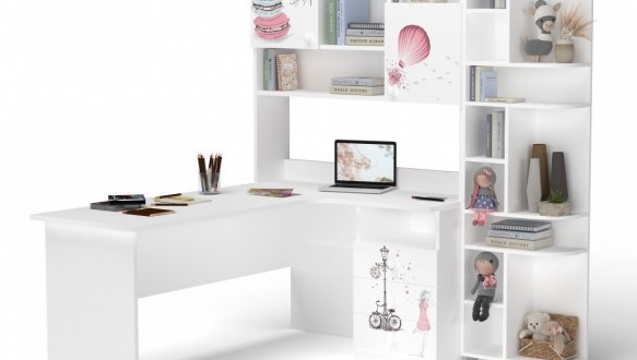 Стол угловой с надстройкой и эркером 18