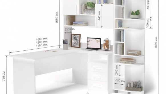 Стол угловой с надстройкой и эркером 0