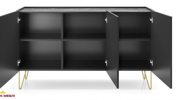 Комод Гармоні / Harmony K144 Чорний / Чорний мармур роял 0