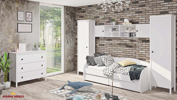 Модульная детская Oxford/Оксфорд Комфорт мебель Дуб Золотой/Белый глянец 5