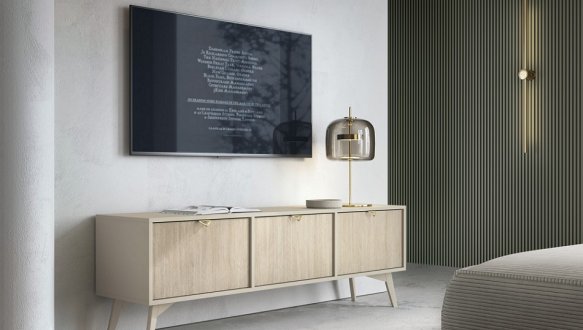 Тумба под ТВ беж песочный/пихта сканди Forest RTV158