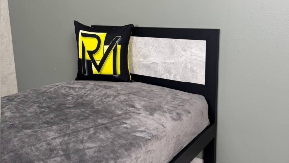 Кровать LOFT 90×200 Дуб Сонома / Чёрный мат MebliRoMax 3