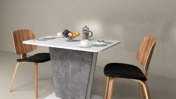 Стіл Cosmo/Космо Інтарсіо Біла Аляска/Індастріал Розкладний 110/145 см 2