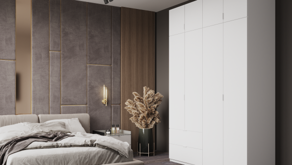 Шкаф Дорос Лукас белый 4 дверный с 2-мя ящиками 160 / 180 см 0