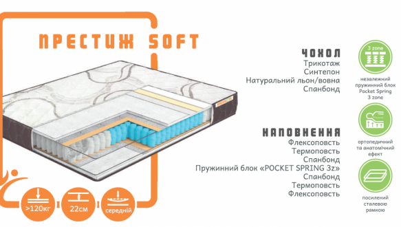 Матрац Престиж SOFT / TM MUSSON 2
