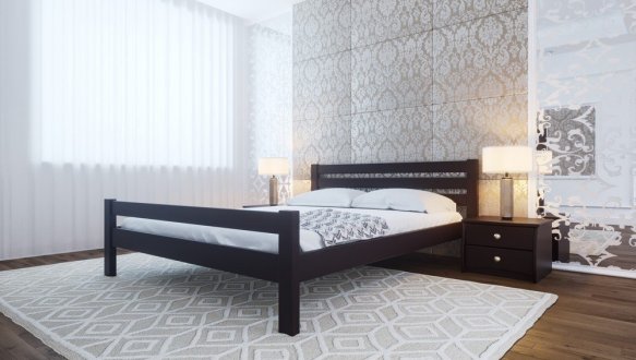 Кровать двуспальная деревянная ЧДК массив Ольха Элегант