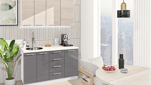 Кухонний комплект Фарбований високий глянець 1,4 м