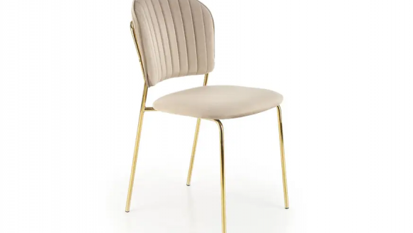 Стул K-499 бежевый/золотой