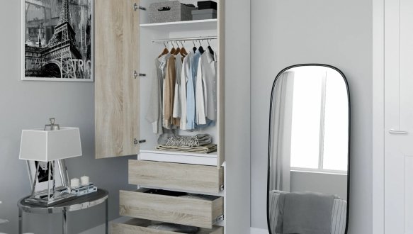 Шафа Морелі Т211 2 дверна білий з трубою 80 см 3