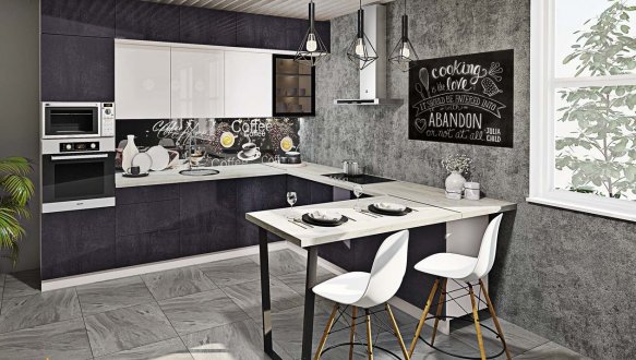 Модульна кухня Фарбований високий глянець з друком 13