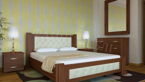 Ліжко двоспальне дерев'яне Явіто Техас Масив Вільха / Ясен / Дуб 2