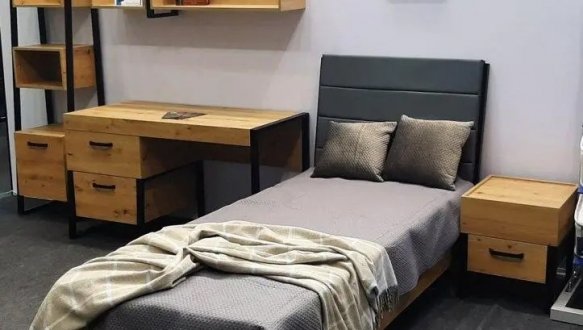 Кровать 1-сп с наклонным изголовьем Лофт 2