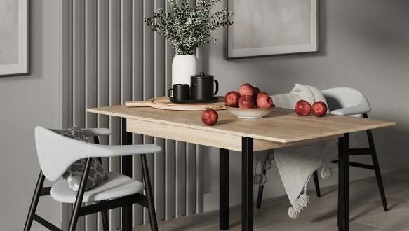 Стол-трансформер Lunch Дуб сонома/Чёрный