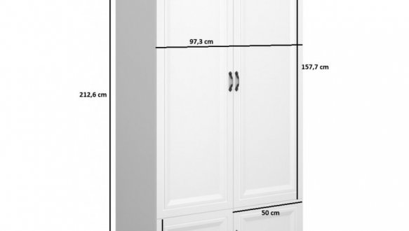 Шкаф Мебельбос 4d 2 дверный белый Riva 103 см 0