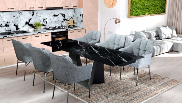 Стол Edmund (160-240 см) Marquina Black Matt 1