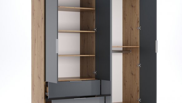 Шкаф 4дв 2шх Миромарк Реймонд 4 дверный антрацит 183 см 0