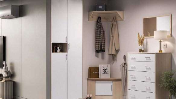 Шафа 3д з нішею КС МВ-03 2 дверна білий 80 см 1