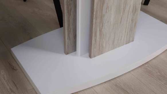 Стіл Fenix/Фенікс Інтарсіо Атрвуд Темний/Білий Діамант Розкладний 140/180 см 10