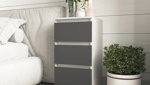 Тумба приліжкова білий/антрацит Т216