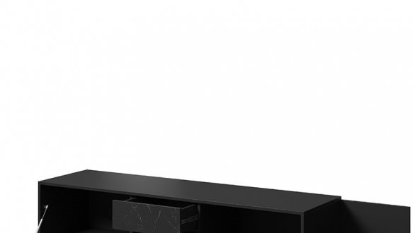 Тумба ТВ Marmo/Мармо RTV195 2D1S1K Чорний/Чорний мармур Cama Ширина 195 см 0